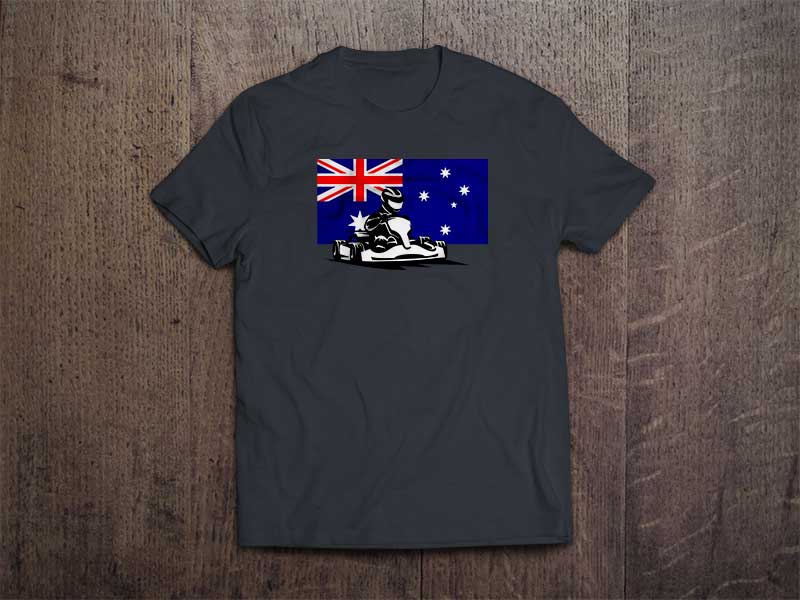 Go Kart Australia Flag T Shirt