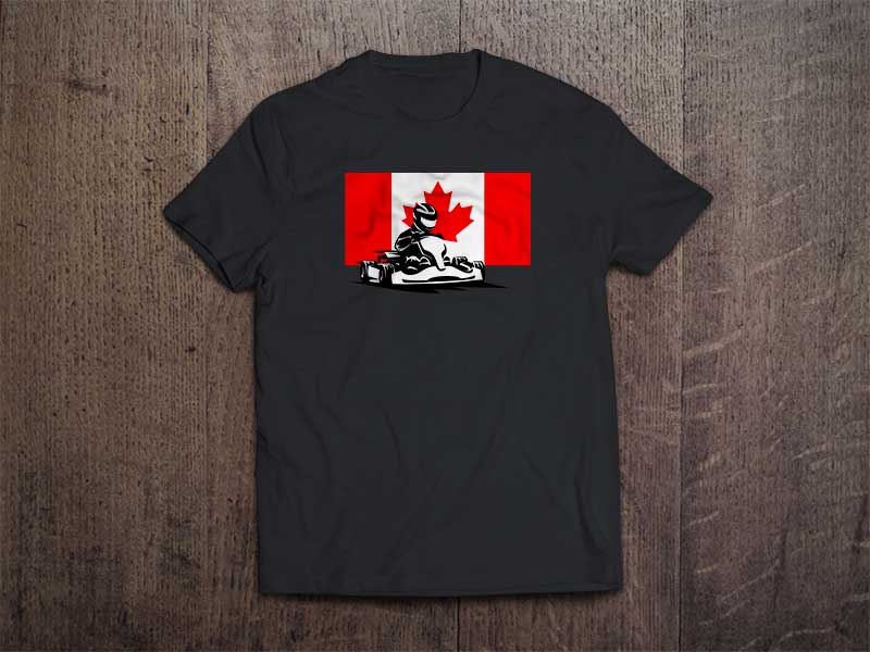 Go Kart Canada Flag T Shirt