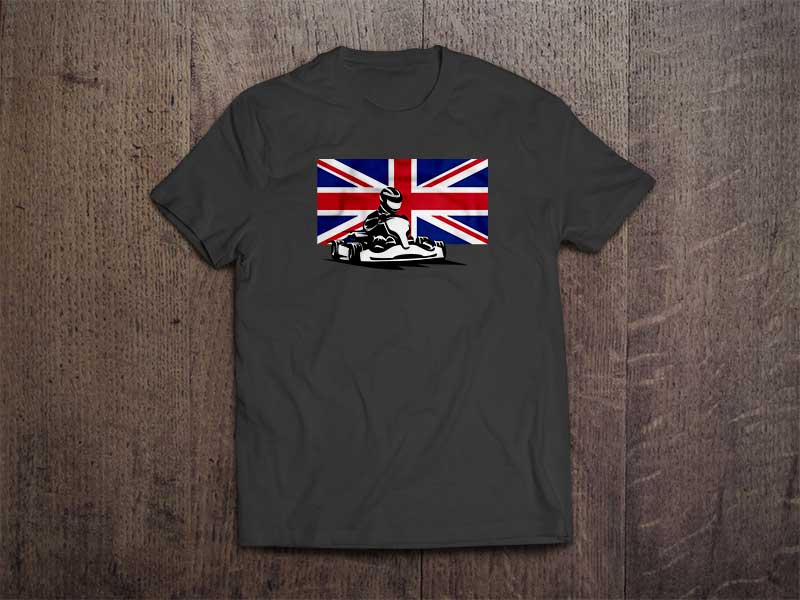 Go Kart UK British Flag T Shirt